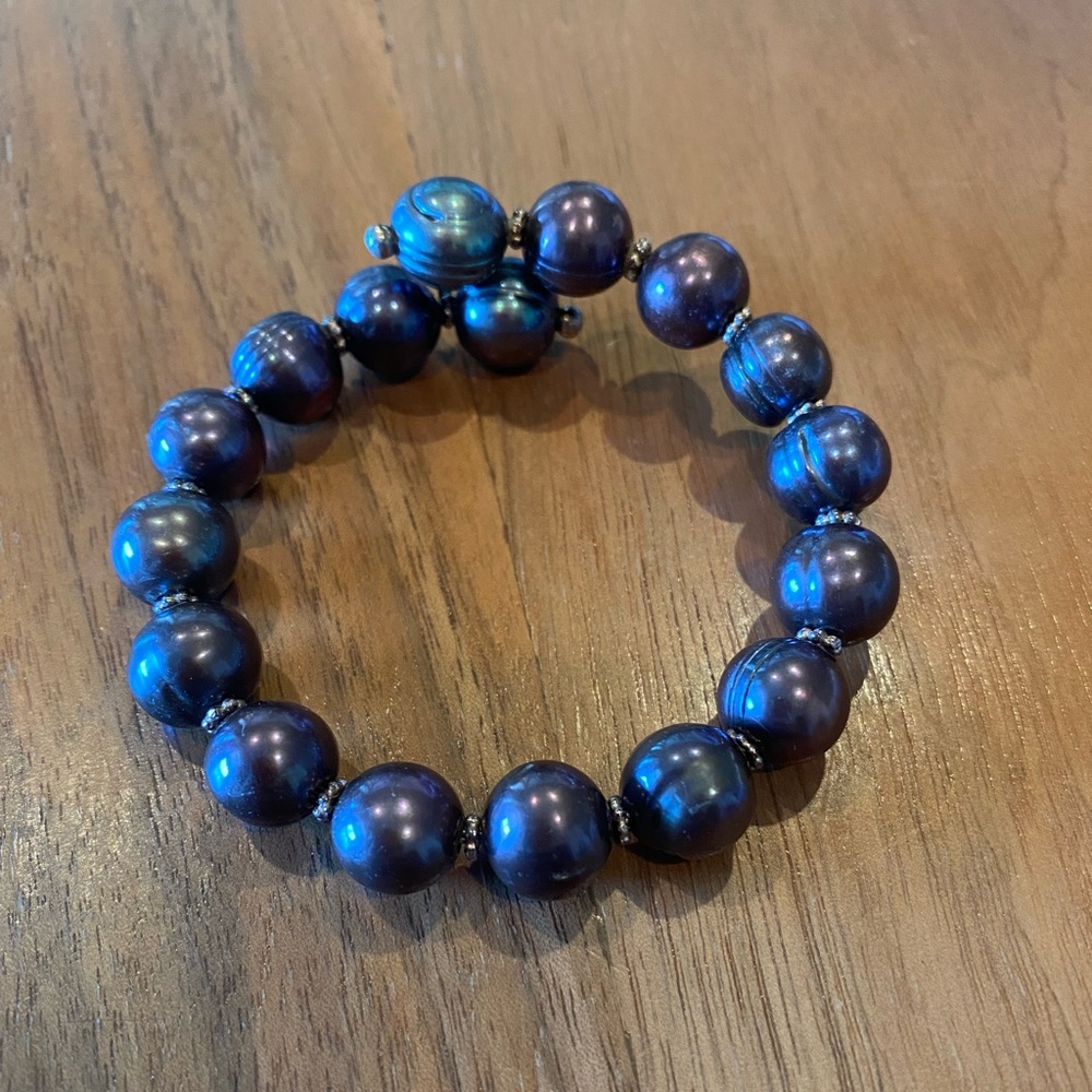 Pearl Bracelet Off The Cuff By Imperial Purple Colored Freshwater Cultured